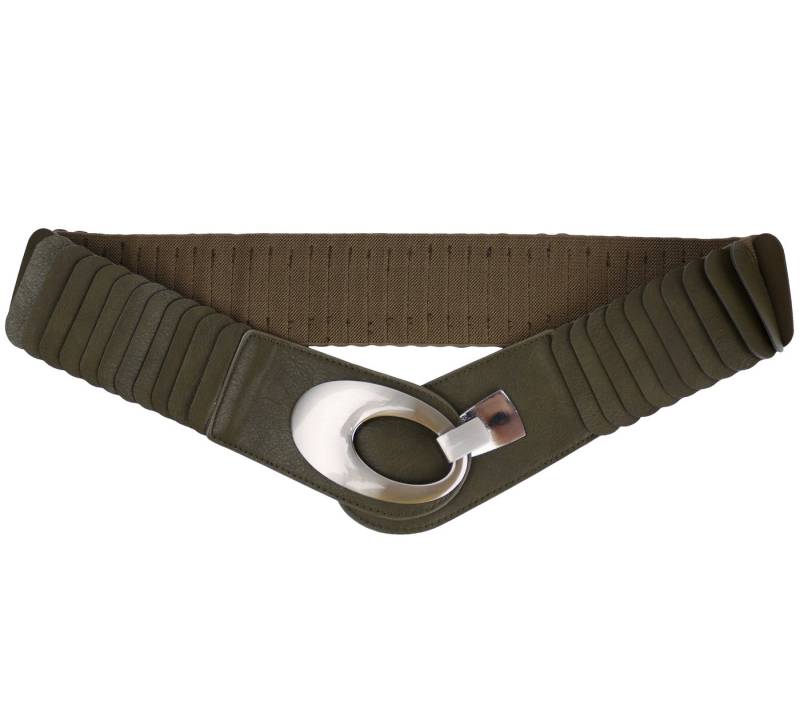 MIRROSI Taillengürtel Leo Unifarbe breit 6cm für Taillenumfang 85 bis 110cm, ONESIZE (Angenehmes Tragesgefühl, Leopard Muster, Unifarben) Breiter Stretch Gürtel von MIRROSI