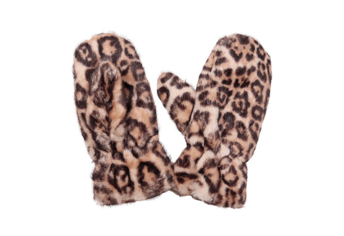 MIRROSI Thermohandschuhe Damen Handschuhe Fausthandschuhe aus Kunstfell (Einheitsgröße) Leo Muster,sehr weich und warm ideal für Herbst oder Winter von MIRROSI