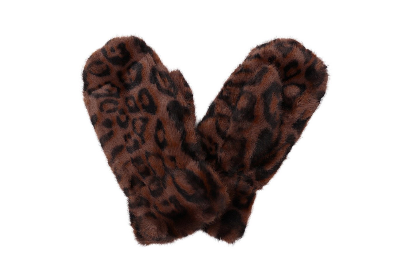 MIRROSI Thermohandschuhe Damen Handschuhe Fausthandschuhe aus Kunstfell (Einheitsgröße) Leo Muster,sehr weich und warm ideal für Herbst oder Winter von MIRROSI