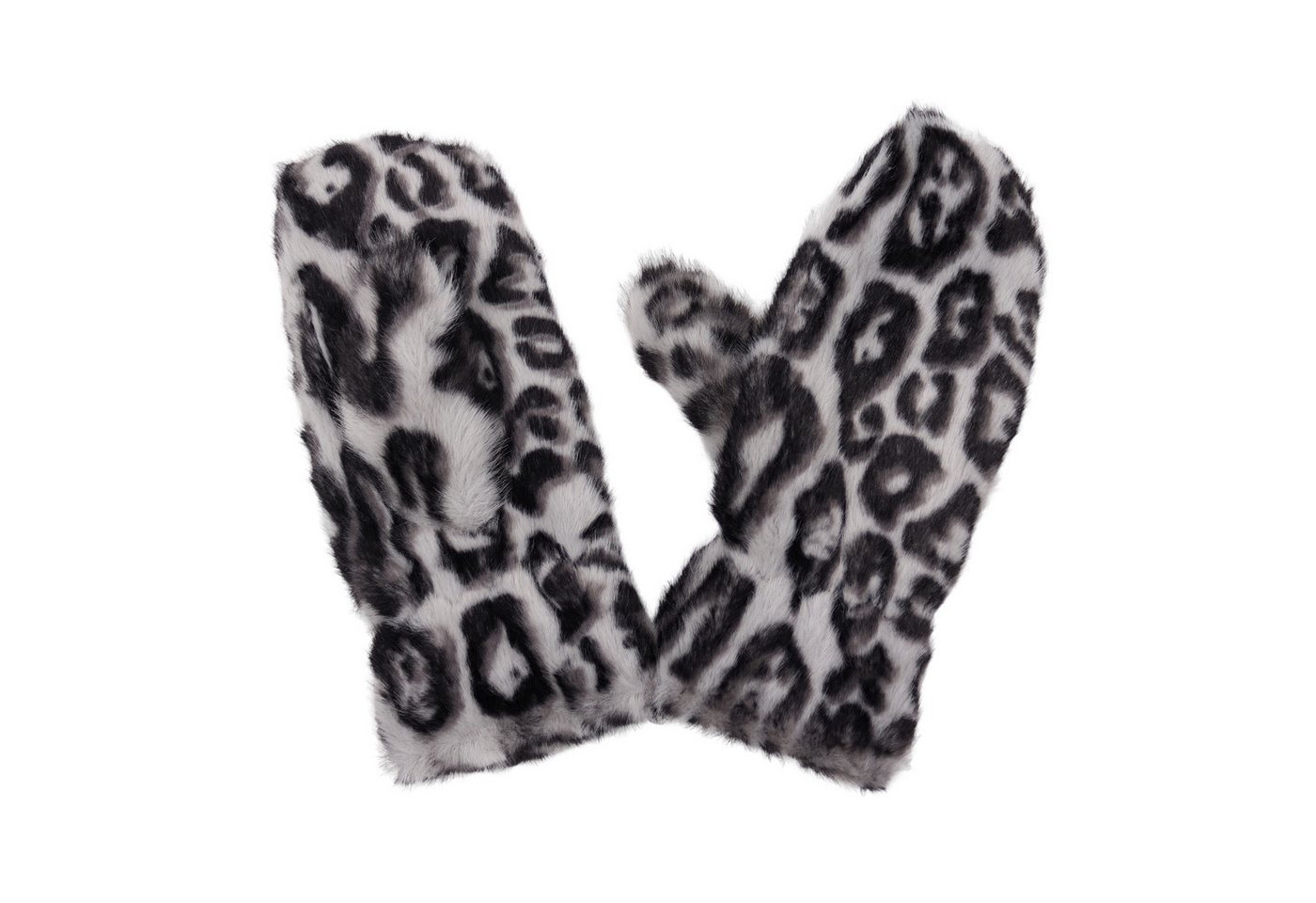 MIRROSI Thermohandschuhe Damen Handschuhe Fausthandschuhe aus Kunstfell (Einheitsgröße) Leo Muster,sehr weich und warm ideal für Herbst oder Winter von MIRROSI