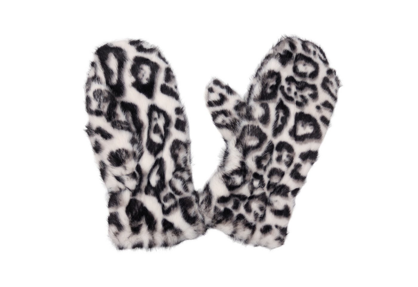 MIRROSI Thermohandschuhe Damen Handschuhe Fausthandschuhe aus Kunstfell (Einheitsgröße) Leo Muster,sehr weich und warm ideal für Herbst oder Winter von MIRROSI