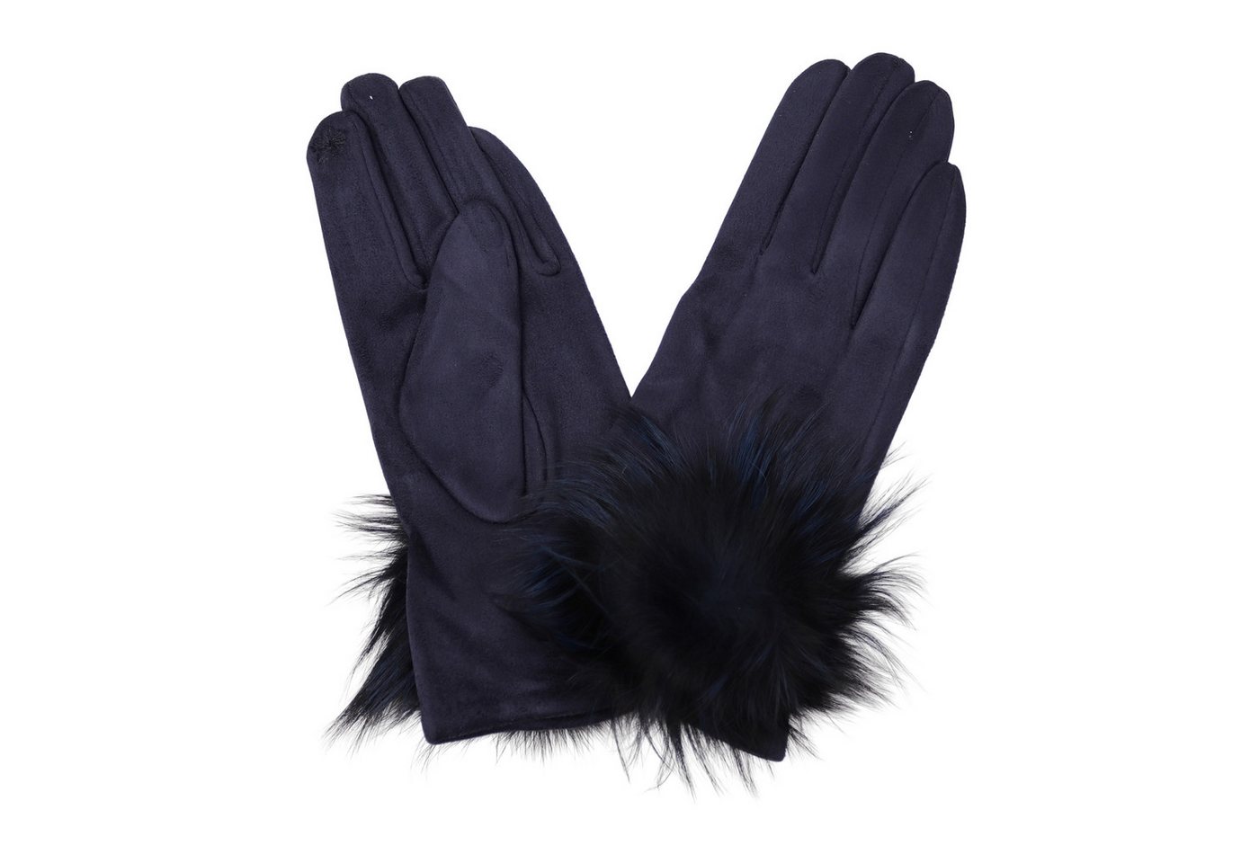 MIRROSI Thermohandschuhe Damen Touchscreen Handschuhe gefüttert Warm ONESIZE (mit verspieltem Bommel) aus Stoff sehr weich und warm ideal für Herbst oder Winter von MIRROSI