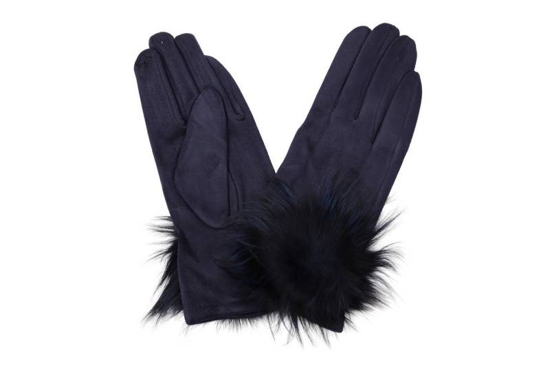 MIRROSI Thermohandschuhe Damen Touchscreen Handschuhe gefüttert Warm ONESIZE (mit verspieltem Bommel) aus Stoff sehr weich und warm ideal für Herbst oder Winter von MIRROSI