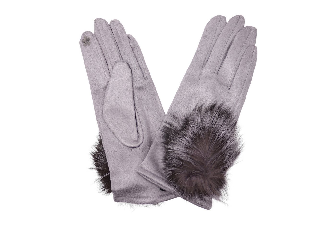 MIRROSI Thermohandschuhe Damen Touchscreen Handschuhe gefüttert Warm ONESIZE (mit verspieltem Bommel) aus Stoff sehr weich und warm ideal für Herbst oder Winter von MIRROSI