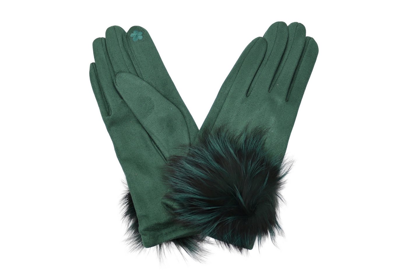 MIRROSI Thermohandschuhe Damen Touchscreen Handschuhe gefüttert Warm ONESIZE (mit verspieltem Bommel) aus Stoff sehr weich und warm ideal für Herbst oder Winter von MIRROSI