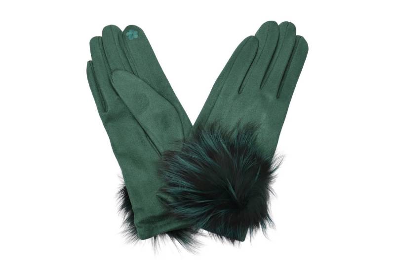 MIRROSI Thermohandschuhe Damen Touchscreen Handschuhe gefüttert Warm ONESIZE (mit verspieltem Bommel) aus Stoff sehr weich und warm ideal für Herbst oder Winter von MIRROSI