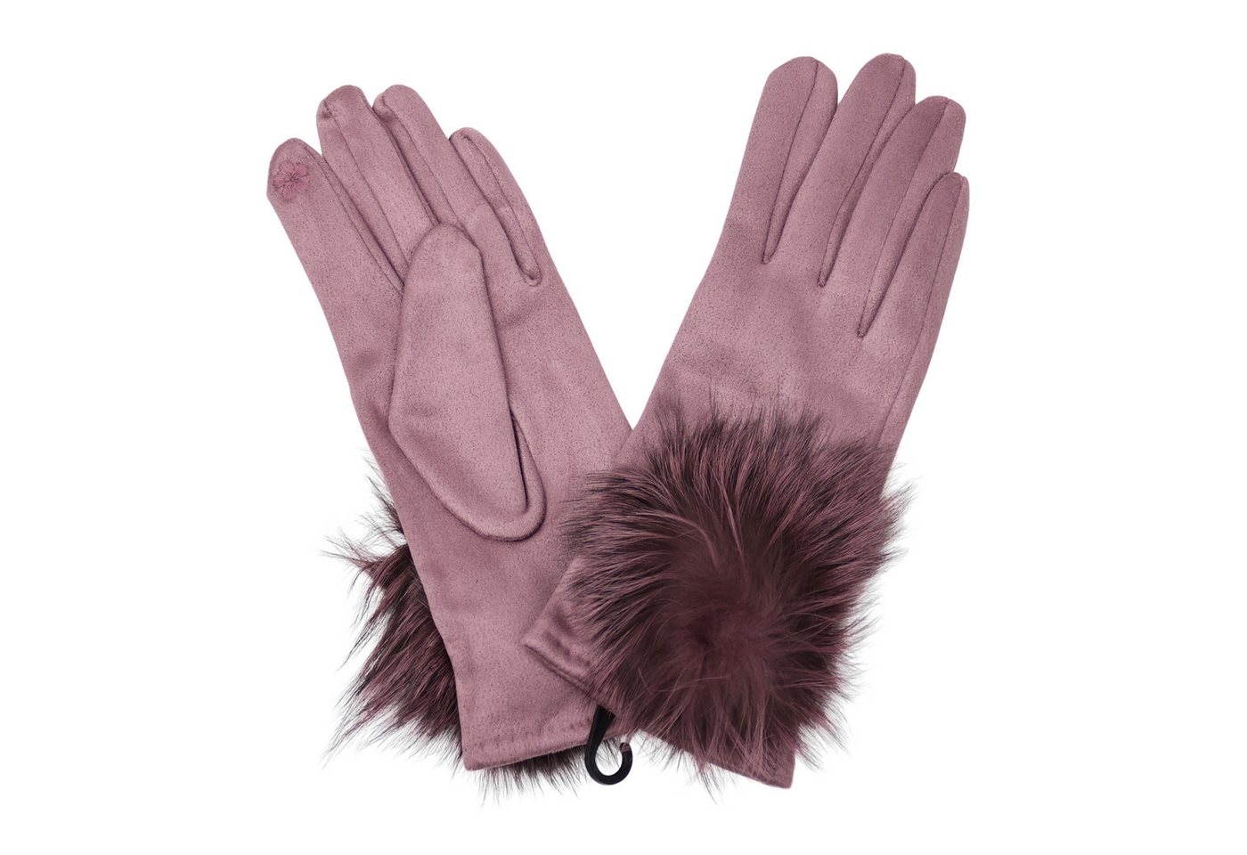 MIRROSI Thermohandschuhe Damen Touchscreen Handschuhe gefüttert Warm ONESIZE (mit verspieltem Bommel) aus Stoff sehr weich und warm ideal für Herbst oder Winter von MIRROSI