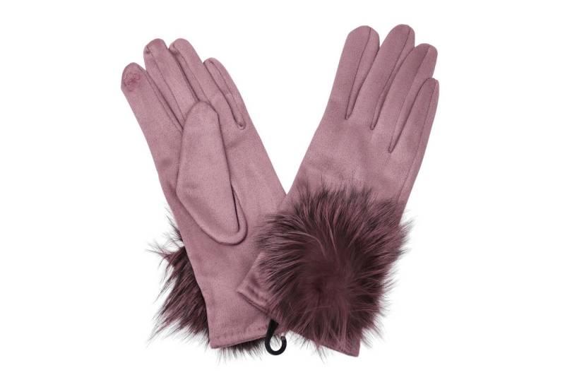 MIRROSI Thermohandschuhe Damen Touchscreen Handschuhe gefüttert Warm ONESIZE (mit verspieltem Bommel) aus Stoff sehr weich und warm ideal für Herbst oder Winter von MIRROSI