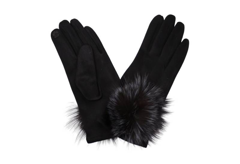 MIRROSI Thermohandschuhe Damen Touchscreen Handschuhe gefüttert Warm ONESIZE (mit verspieltem Bommel) aus Stoff sehr weich und warm ideal für Herbst oder Winter von MIRROSI