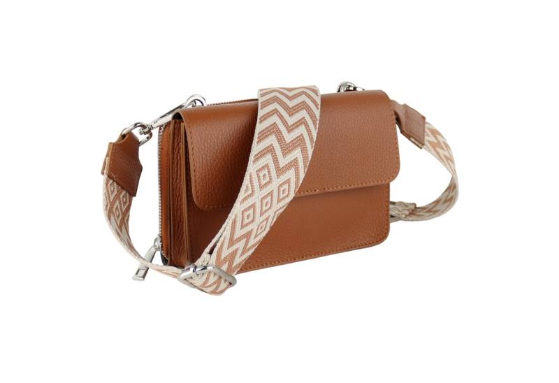 MIRROSI Umhängetasche 2-in-1 Design aus Echtleder, made in Italy (Schultertasche für jeden Anlass (1 Tasche & 2 Gurte), (19x13x6cm), Crossbody Bag), Kombinierte Geldbörse und kleine Tasche von Mirrosi