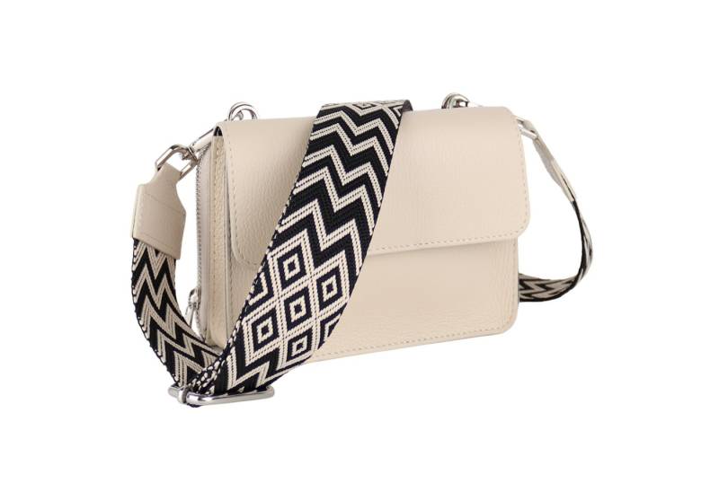 MIRROSI Umhängetasche 2-in-1 Design aus Echtleder, made in Italy (Schultertasche für jeden Anlass (1 Tasche & 2 Gurte), (19x13x6cm), Crossbody Bag), Kombinierte Geldbörse und kleine Tasche von Mirrosi