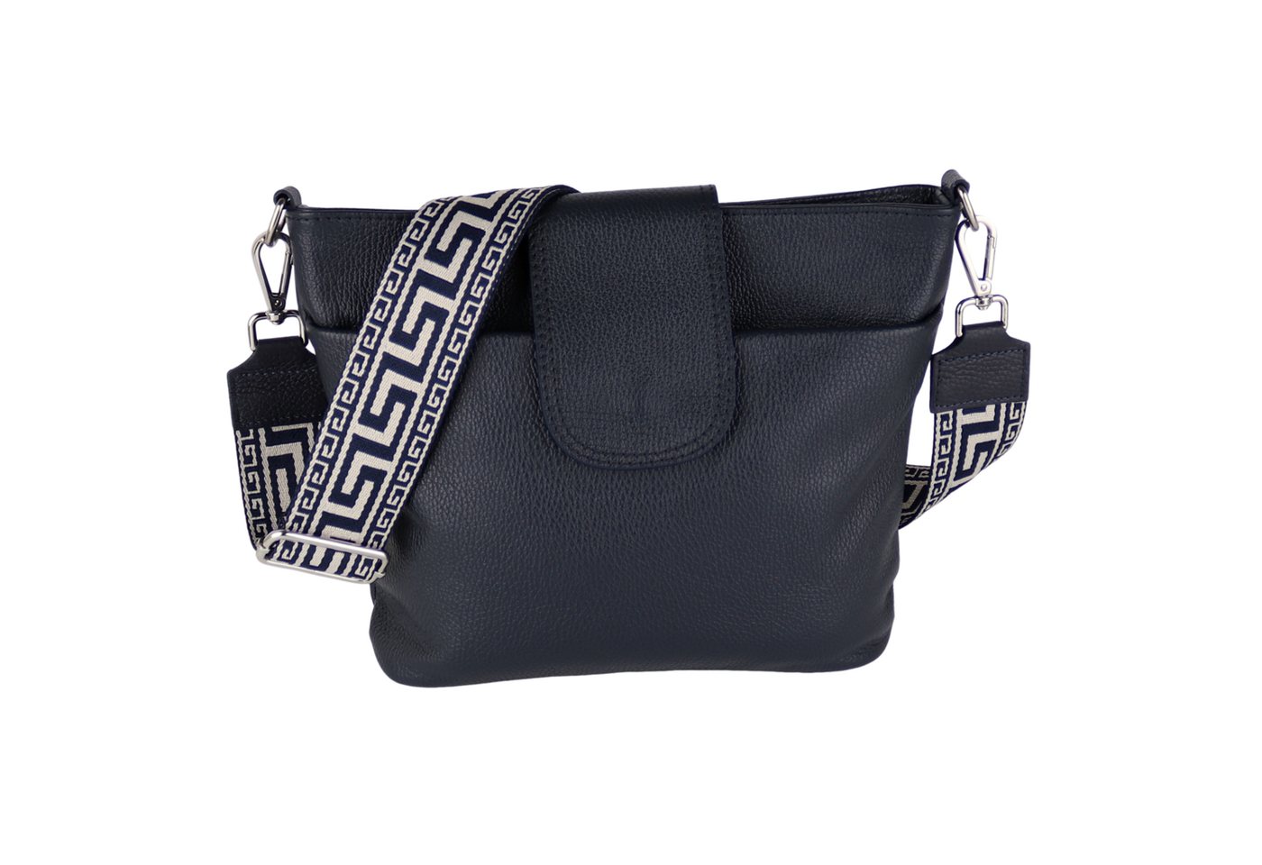 MIRROSI Umhängetasche Damen, Crossbody Bag, Echtleder Made in Italy (1 Tasche 2 Gurte), verstellbaren Schulterriemen), 30x24,50x9cm (BXHXT) viel Stauraum von MIRROSI