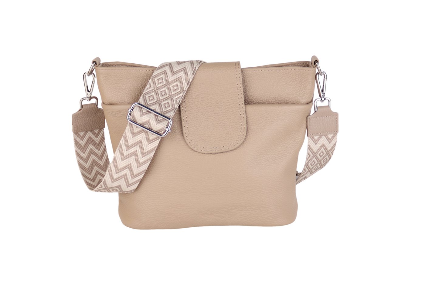 MIRROSI Umhängetasche Damen, Crossbody Bag, Echtleder Made in Italy (1 Tasche 2 Gurte), verstellbaren Schulterriemen), 30x24,50x9cm (BXHXT) viel Stauraum von MIRROSI