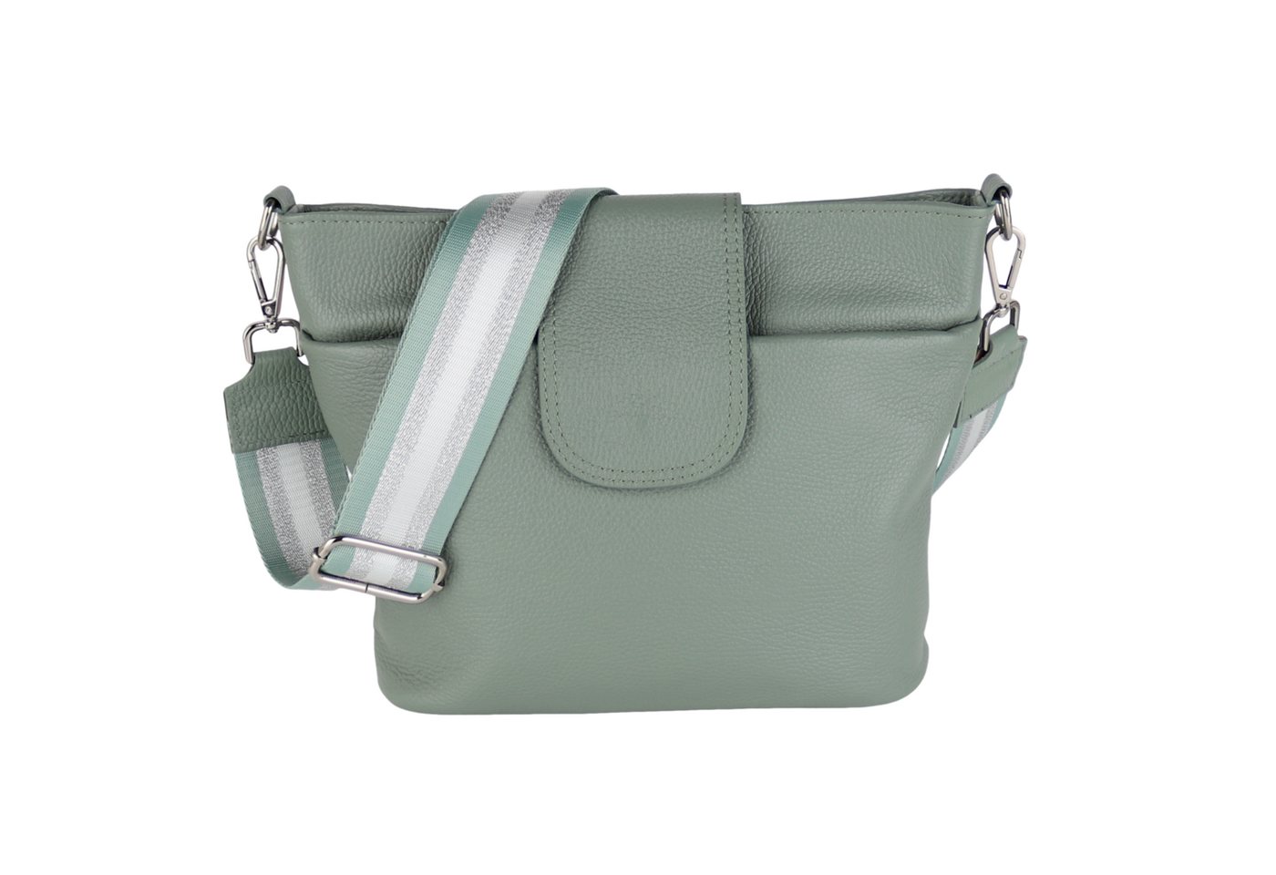 MIRROSI Umhängetasche Damen, Crossbody Bag, Echtleder Made in Italy (1 Tasche 2 Gurte), verstellbaren Schulterriemen), 30x24,50x9cm (BXHXT) viel Stauraum von MIRROSI