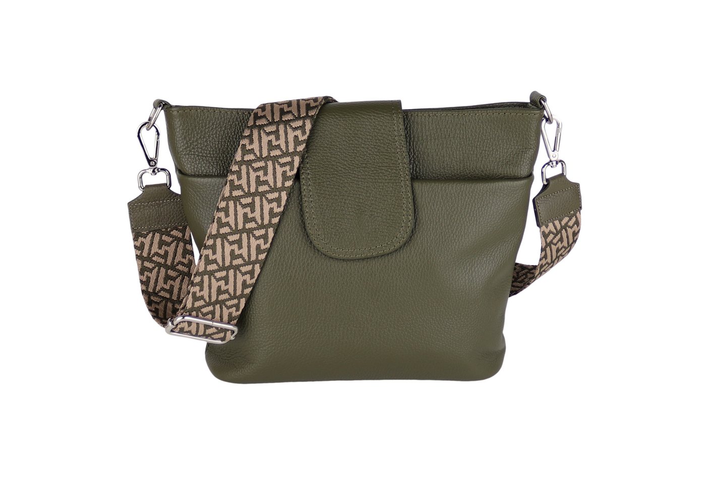 MIRROSI Umhängetasche Damen, Crossbody Bag, Echtleder Made in Italy (1 Tasche 2 Gurte), verstellbaren Schulterriemen), 30x24,50x9cm (BXHXT) viel Stauraum von MIRROSI