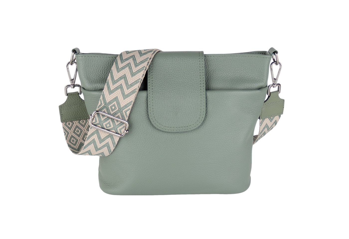 MIRROSI Umhängetasche Damen, Crossbody Bag, Echtleder Made in Italy (1 Tasche 2 Gurte), verstellbaren Schulterriemen), 30x24,50x9cm (BXHXT) viel Stauraum von MIRROSI