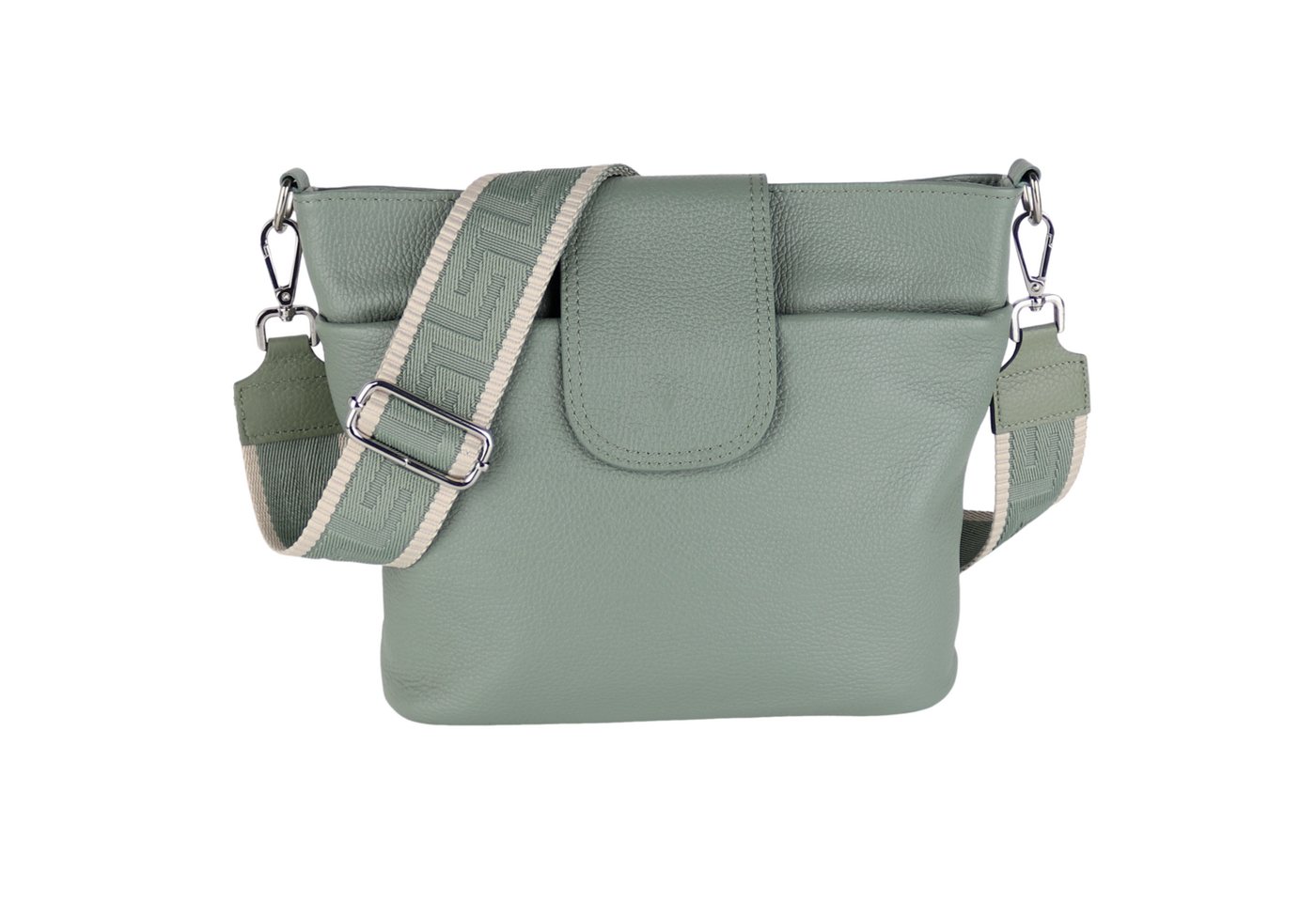 MIRROSI Umhängetasche Damen, Crossbody Bag, Echtleder Made in Italy (1 Tasche 2 Gurte), verstellbaren Schulterriemen), 30x24,50x9cm (BXHXT) viel Stauraum von MIRROSI