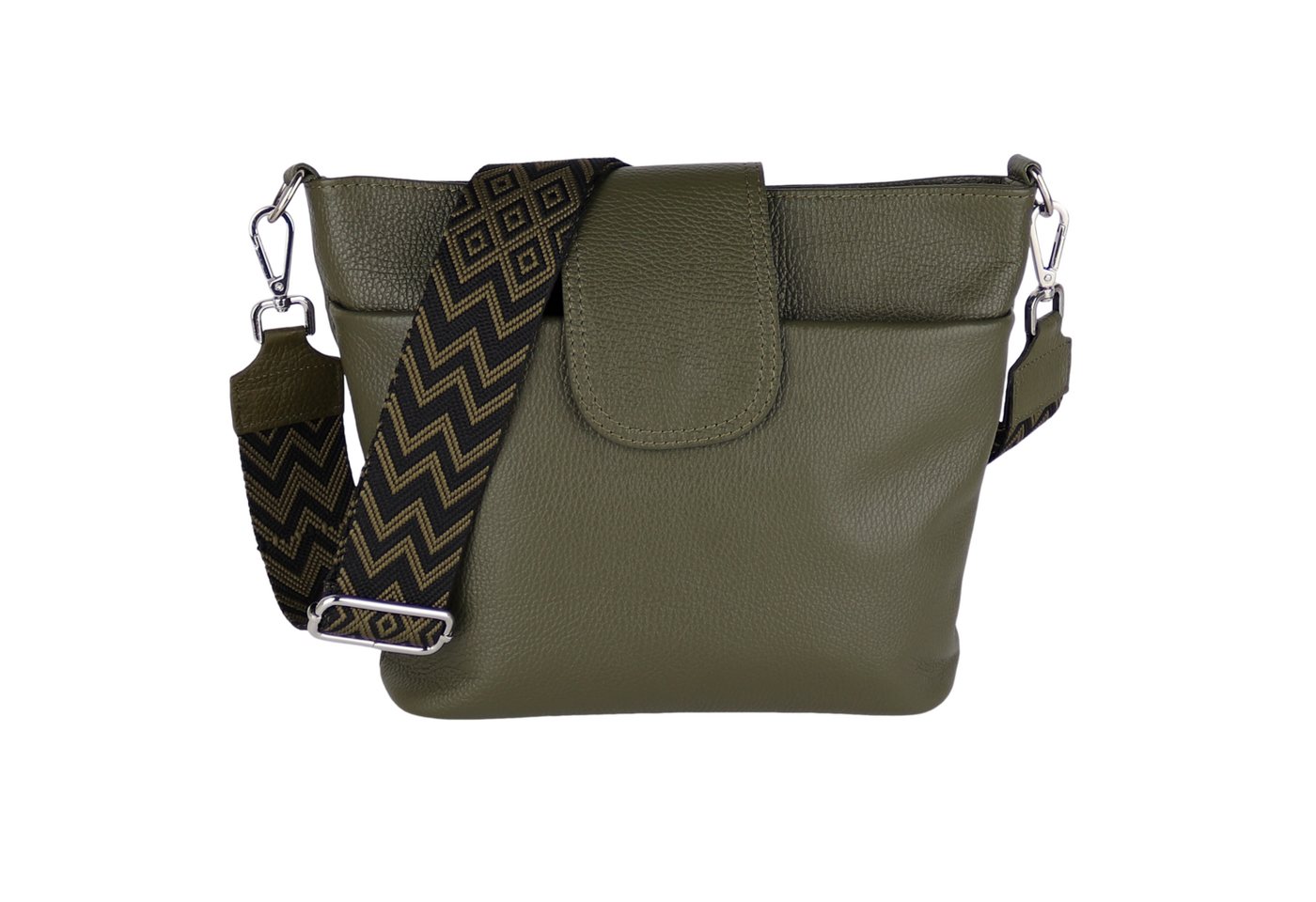 MIRROSI Umhängetasche Damen, Crossbody Bag, Echtleder Made in Italy (1 Tasche 2 Gurte), verstellbaren Schulterriemen), 30x24,50x9cm (BXHXT) viel Stauraum von MIRROSI