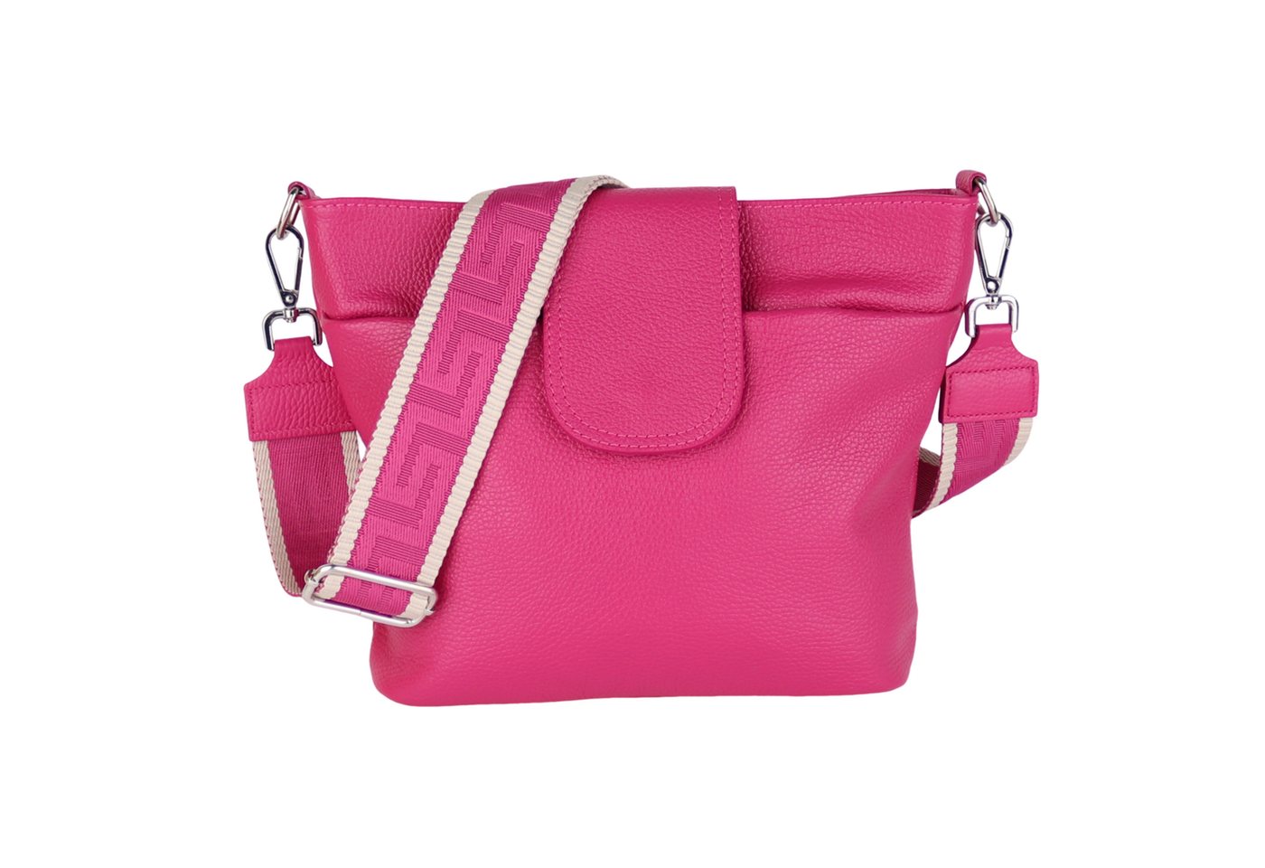 MIRROSI Umhängetasche Damen, Crossbody Bag, Echtleder Made in Italy (1 Tasche 2 Gurte), verstellbaren Schulterriemen), 30x24,50x9cm (BXHXT) viel Stauraum von MIRROSI