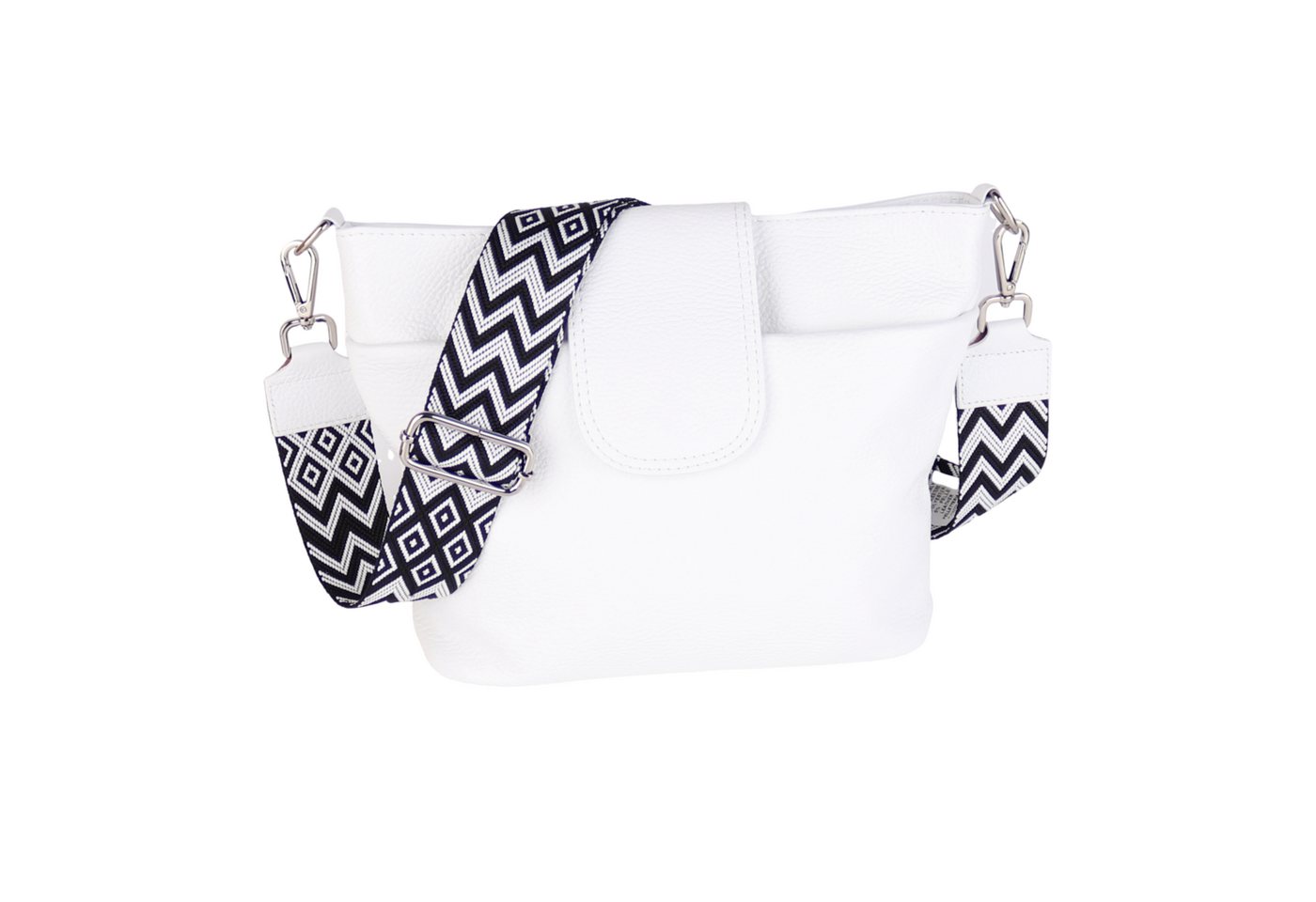 MIRROSI Umhängetasche Damen, Crossbody Bag, Echtleder Made in Italy (1 Tasche 2 Gurte), verstellbaren Schulterriemen), 30x24,50x9cm (BXHXT) viel Stauraum von MIRROSI