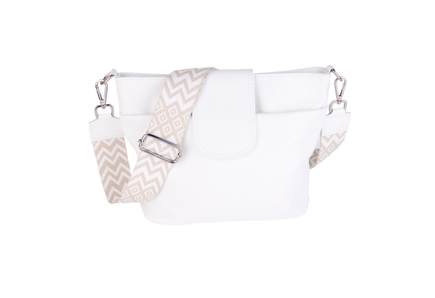 MIRROSI Umhängetasche Damen, Crossbody Bag, Echtleder Made in Italy (1 Tasche 2 Gurte), verstellbaren Schulterriemen), 30x24,50x9cm (BXHXT) viel Stauraum von MIRROSI