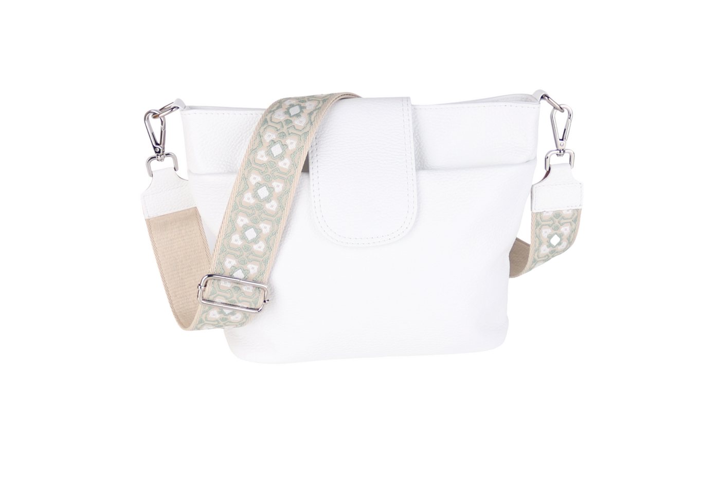 MIRROSI Umhängetasche Damen, Crossbody Bag, Echtleder Made in Italy (1 Tasche 2 Gurte), verstellbaren Schulterriemen), 30x24,50x9cm (BXHXT) viel Stauraum von MIRROSI