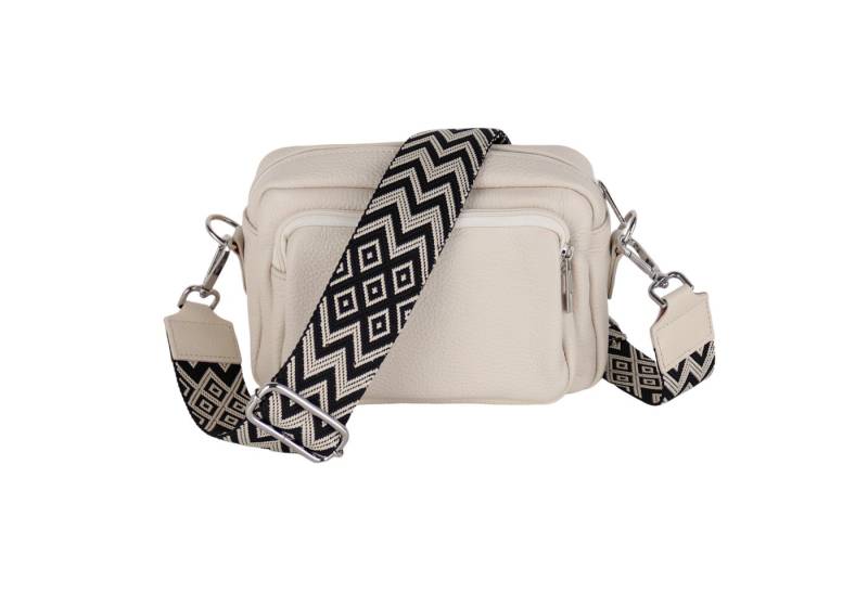 MIRROSI Umhängetasche Damen, Crossbody Bag, Echtleder Made in Italy (1 Tasche 2 Gurte oder Basic Version 1 Tasche 1 Gurt), 24x14x9cm (BXHXT) von MIRROSI