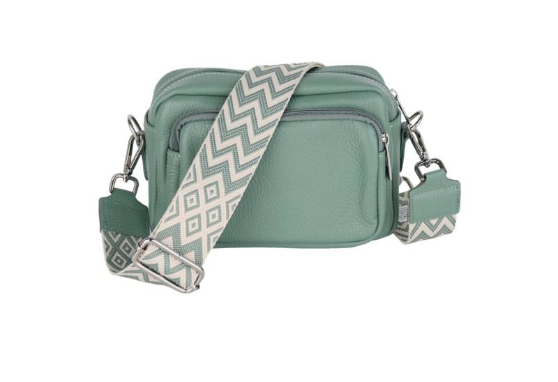 MIRROSI Umhängetasche Damen, Crossbody Bag, Echtleder Made in Italy (1 Tasche 2 Gurte oder Basic Version 1 Tasche 1 Gurt), 24x14x9cm (BXHXT) von MIRROSI