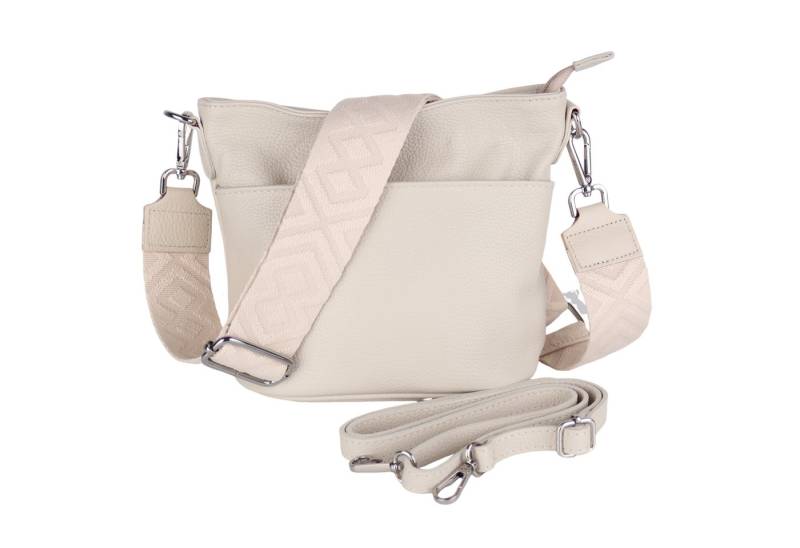 MIRROSI Umhängetasche Damen, Crossbody Bag, Echtleder Made in Italy (1 Tasche 2 Gurte oder Basic Version 1 Tasche 1 Gurt), 24x18x12cm (BXHXT) von MIRROSI