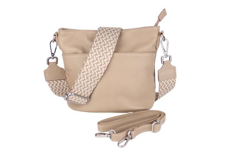 MIRROSI Umhängetasche Damen, Crossbody Bag, Echtleder Made in Italy (1 Tasche 2 Gurte oder Basic Version 1 Tasche 1 Gurt), 24x18x12cm (BXHXT) von MIRROSI