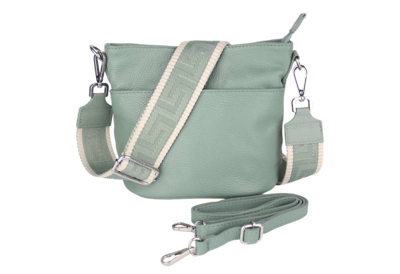 MIRROSI Umhängetasche Damen, Crossbody Bag, Echtleder Made in Italy (1 Tasche 2 Gurte oder Basic Version 1 Tasche 1 Gurt), 24x18x12cm (BXHXT) von MIRROSI