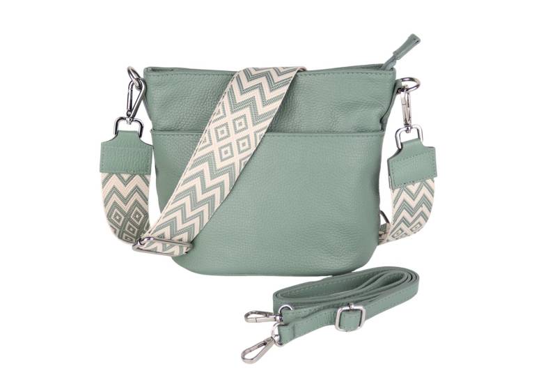 MIRROSI Umhängetasche Damen, Crossbody Bag, Echtleder Made in Italy (1 Tasche 2 Gurte oder Basic Version 1 Tasche 1 Gurt), 24x18x12cm (BXHXT) von MIRROSI