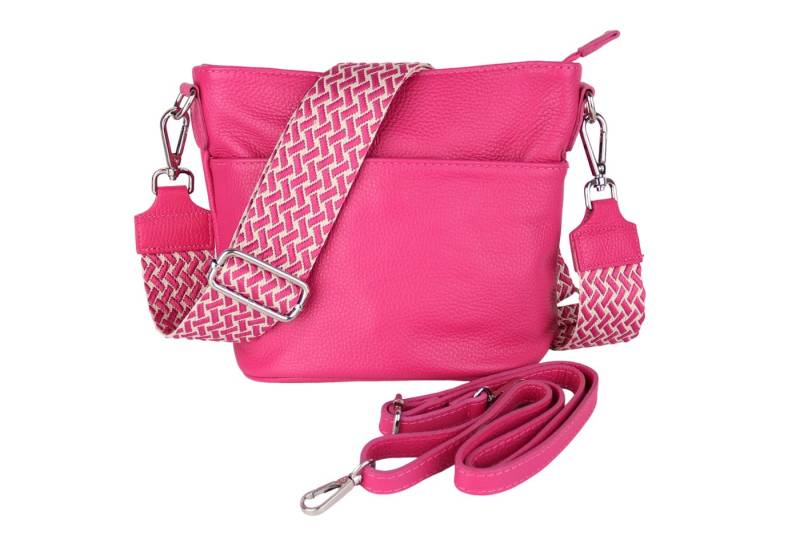 MIRROSI Umhängetasche Damen, Crossbody Bag, Echtleder Made in Italy (1 Tasche 2 Gurte oder Basic Version 1 Tasche 1 Gurt), 24x18x12cm (BXHXT) von MIRROSI