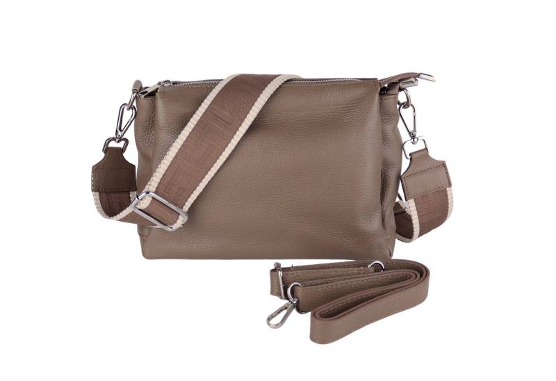 MIRROSI Umhängetasche Damen, Crossbody Bag, Echtleder Made in Italy (1 Tasche 2 Gurte oder Basic Version 1 Tasche 1 Gurt), 26x20x9cm (BXHXT) von MIRROSI