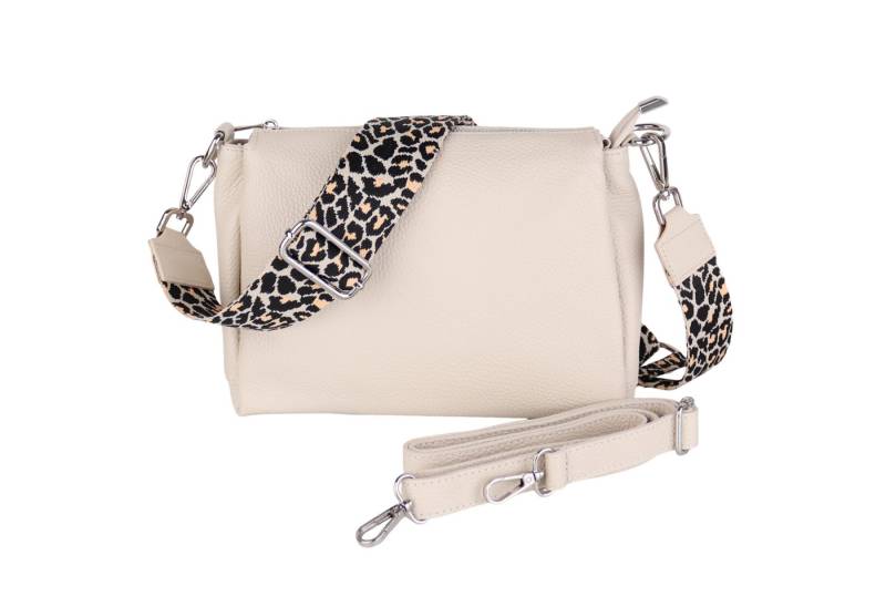 MIRROSI Umhängetasche Damen, Crossbody Bag, Echtleder Made in Italy (1 Tasche 2 Gurte oder Basic Version 1 Tasche 1 Gurt), 26x20x9cm (BXHXT) von MIRROSI