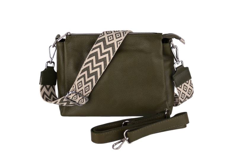 MIRROSI Umhängetasche Damen, Crossbody Bag, Echtleder Made in Italy (1 Tasche 2 Gurte oder Basic Version 1 Tasche 1 Gurt), 26x20x9cm (BXHXT) von MIRROSI