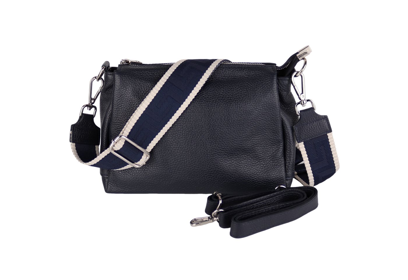 MIRROSI Umhängetasche Damen, Crossbody Bag, Echtleder Made in Italy (1 Tasche 2 Gurte oder Basic Version 1 Tasche 1 Gurt), 26x20x9cm (BXHXT) von MIRROSI