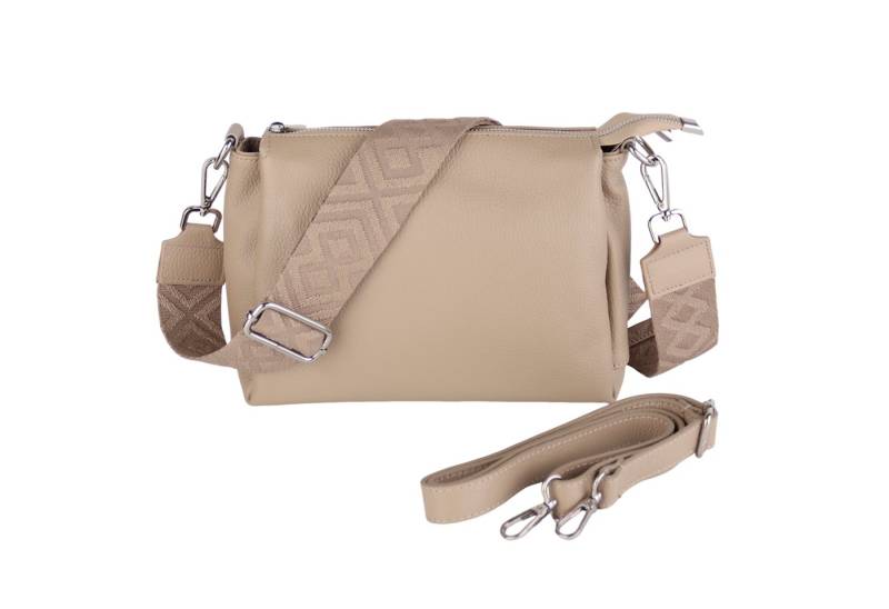 MIRROSI Umhängetasche Damen, Crossbody Bag, Echtleder Made in Italy (1 Tasche 2 Gurte oder Basic Version 1 Tasche 1 Gurt), 26x20x9cm (BXHXT) von MIRROSI