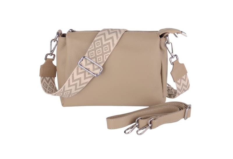 MIRROSI Umhängetasche Damen, Crossbody Bag, Echtleder Made in Italy (1 Tasche 2 Gurte oder Basic Version 1 Tasche 1 Gurt), 26x20x9cm (BXHXT) von MIRROSI