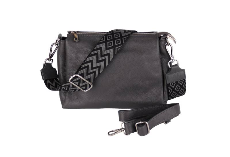 MIRROSI Umhängetasche Damen, Crossbody Bag, Echtleder Made in Italy (1 Tasche 2 Gurte oder Basic Version 1 Tasche 1 Gurt), 26x20x9cm (BXHXT) von MIRROSI