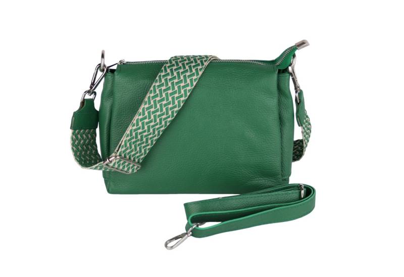 MIRROSI Umhängetasche Damen, Crossbody Bag, Echtleder Made in Italy (1 Tasche 2 Gurte oder Basic Version 1 Tasche 1 Gurt), 26x20x9cm (BXHXT) von MIRROSI