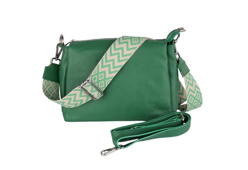 MIRROSI Umhängetasche Damen, Crossbody Bag, Echtleder Made in Italy (1 Tasche 2 Gurte oder Basic Version 1 Tasche 1 Gurt), 26x20x9cm (BXHXT) von MIRROSI