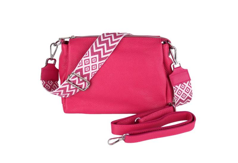 MIRROSI Umhängetasche Damen, Crossbody Bag, Echtleder Made in Italy (1 Tasche 2 Gurte oder Basic Version 1 Tasche 1 Gurt), 26x20x9cm (BXHXT) von MIRROSI