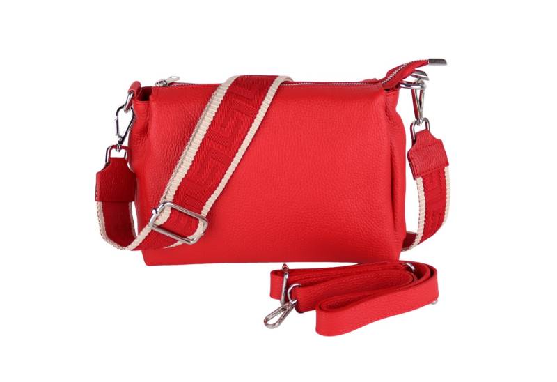 MIRROSI Umhängetasche Damen, Crossbody Bag, Echtleder Made in Italy (1 Tasche 2 Gurte oder Basic Version 1 Tasche 1 Gurt), 26x20x9cm (BXHXT) von MIRROSI