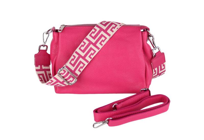 MIRROSI Umhängetasche Damen, Crossbody Bag, Echtleder Made in Italy (1 Tasche 2 Gurte oder Basic Version 1 Tasche 1 Gurt), 26x20x9cm (BXHXT) von MIRROSI