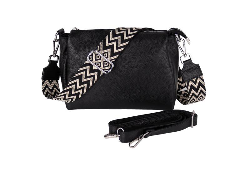 MIRROSI Umhängetasche Damen, Crossbody Bag, Echtleder Made in Italy (1 Tasche 2 Gurte oder Basic Version 1 Tasche 1 Gurt), 26x20x9cm (BXHXT) von MIRROSI