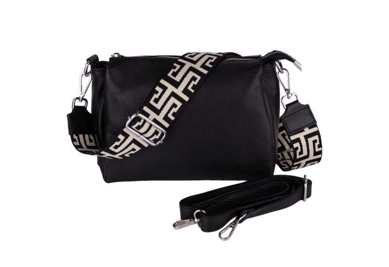 MIRROSI Umhängetasche Damen, Crossbody Bag, Echtleder Made in Italy (1 Tasche 2 Gurte oder Basic Version 1 Tasche 1 Gurt), 26x20x9cm (BXHXT) von MIRROSI