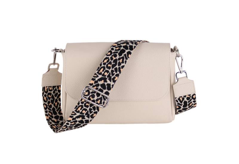 MIRROSI Umhängetasche Damen, Crossbody Bag, Echtleder Made in Italy (1 Tasche 2 Gurte oder Basic Version 1 Tasche 1 Gurt), 27x20x7cm (BXHXT) Mittelgroß von MIRROSI