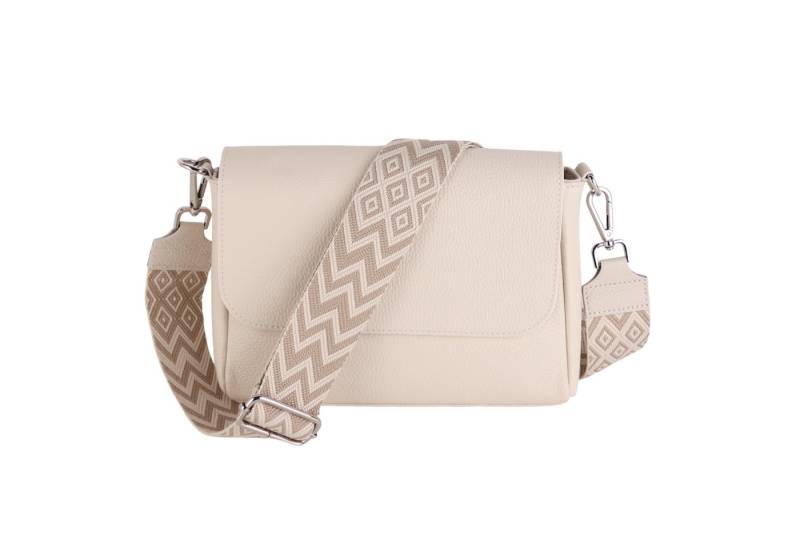 MIRROSI Umhängetasche Damen, Crossbody Bag, Echtleder Made in Italy (1 Tasche 2 Gurte oder Basic Version 1 Tasche 1 Gurt), 27x20x7cm (BXHXT) Mittelgroß von MIRROSI