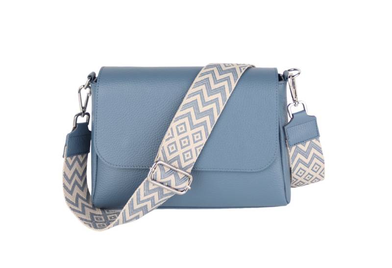 MIRROSI Umhängetasche Damen, Crossbody Bag, Echtleder Made in Italy (1 Tasche 2 Gurte oder Basic Version 1 Tasche 1 Gurt), 27x20x7cm (BXHXT) Mittelgroß von MIRROSI